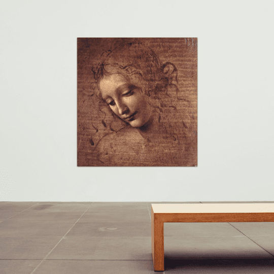 Платнен Leonardo Da Vinci Женска Глава 66x66