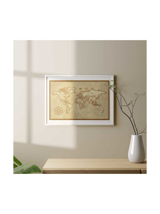 Canvas Vintage Map 50x75