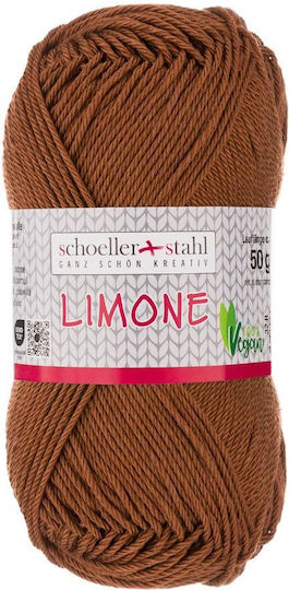 Fir De Tricotat 100% Bumbac Limone Pentru Tricotat Croșetat 125 M 201 Maro Scholler