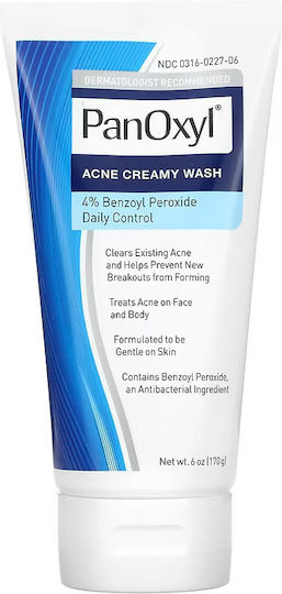 PanOxyl Acne Creamy Wash Cream Cleansing Face for Acne-Prone Skin 170gr