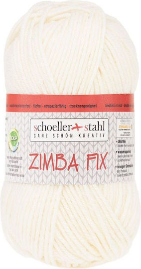 80% Fir Din Lână Aspect Rustic Pentru Tricotat Croșetat Grosime Medie 50g 87m Zimba Fix Scholler Alb Crem 90138-81