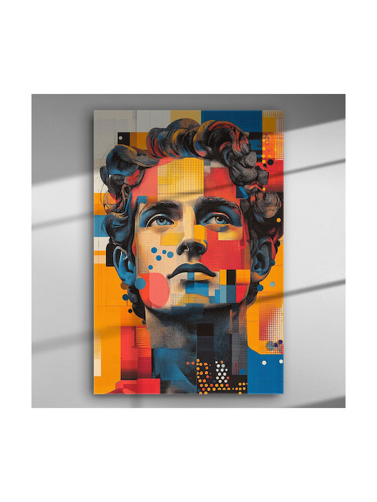 Modern Portrait Multicolored Shapes – Canvas Painting 100 X 67cm
