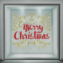 Weihnachtsaufkleber Merry Christmas Farbe 65x65