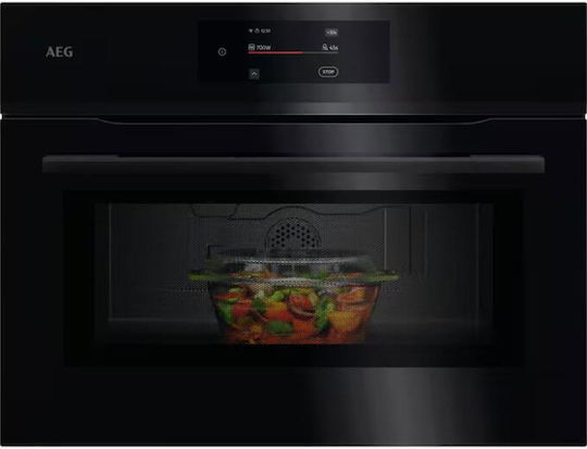 AEG Εντοιχιζόμενος Φούρνος Μικροκυμάτων με Grill 44lt Μαύρος