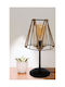 Black Metal Table Lamp Shade Rope Glass 20 × 20 × 39 Cm