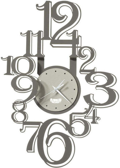 Arti E Mestieri 3D Wall Clock Metallic Silver 54x40cm