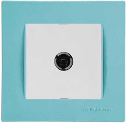 Rita Blue Frame White Tile TV Aerial Socket