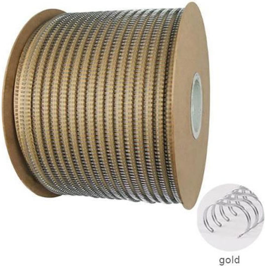 480710 Metallic Spiral Bookbinding Bobbin Gold 7/8" 2:1