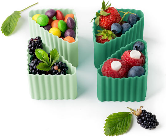 Lekkabox Bento Cups 4 Set Lekkabox Triangle Cups Forest