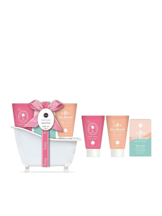 Foxy Bath Set Tropical Fruit Travel Set για Ενυδάτωση & Καθαρισμό Σώματος 3τμχ