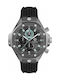 Philipp Plein Chrono Royal Ανδρικό Ρολόι Μπαταρίας με Μαύρο Καουτσούκ Λουράκι