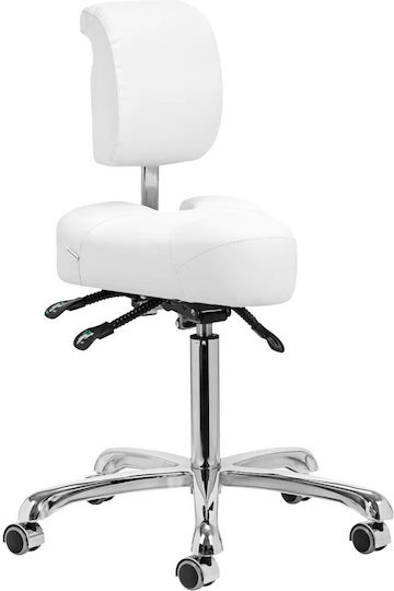 Salon Stools Räder Friseursalon- und Spa-Hocker mit Rückenlehne Schwarz