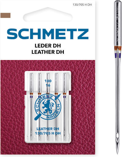 Set 5 Leather Needles Dh Schmetz Ac 100 Fineness Sewing Machine Ac 130/705 H System