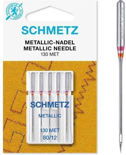 Set 5 Ace Schmetz ață metalică ac pentru mașină de cusut dimensiune 80 Sistem ac 130/705 H