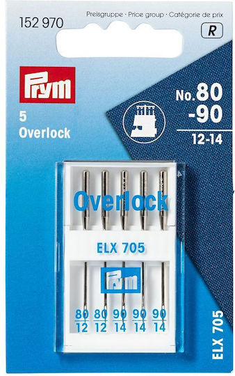 Sewing Needle Set Overlock Coverlock Machines 5 Pcs Fineness 80-90 Prym