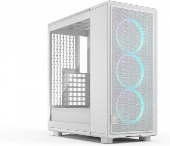 Fractal Design Epoch Gaming Midi Tower Computer Case with Side Window White TG RGB Clear