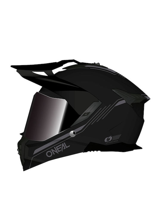 O'Neal A-SRS Solid Black Motorradhelm Motocross ECE 22.06 mit Sonnenblende