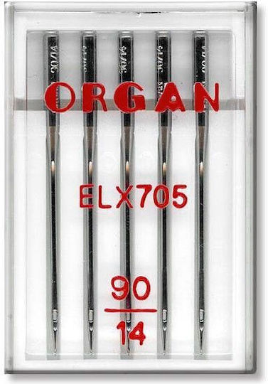 5 Organ Elx705 Chromium Overlock Serger Needles Needle Size 90