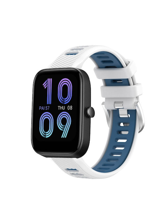 Каишка Силикон Бял (Amazfit Bip 3 / Bip 3 Pro - Амазфит Бип 3 / Бип 3 Про)