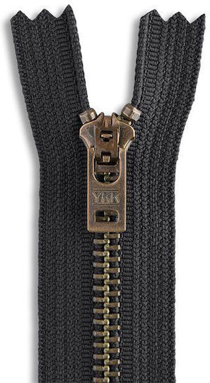 YKK Black Metal Zipper Sewing Supply 23cm