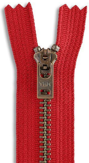 YKK Reißverschluss Rot aus Metall 16cm.