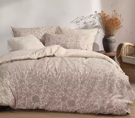 Nef-Nef Homeware Duvet Cover Set Cotton Single with Pillowcase 160x230 Issual Grey