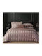 Nef-Nef Homeware Set Duvet Cover Beige Cotton 240x230cm Extra Large with 2 Pillowcases Beige
