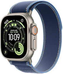 Apple Watch Ultra 3 49мм Калъф От Естествен Титан Със Син/Яркосин Trail Loop