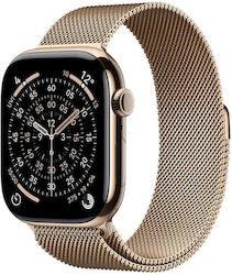 Apple Watch Series 11 Cellular 46mm Gold Titanium Case with Gold Milanese Loop