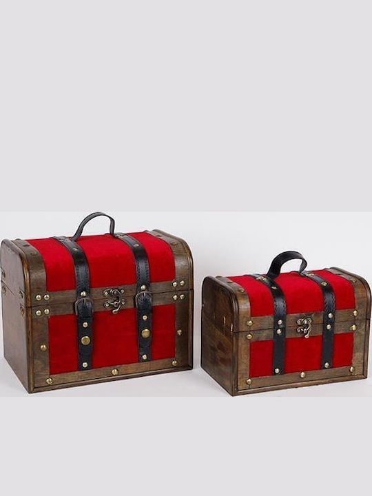 Eurolamp Wooden Decorative Trunks Set Brown 2pcs 25x15x17cm