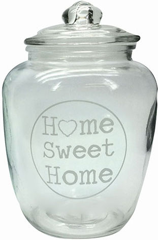 General Trade Βάζο Γενικής Χρήσης με Καπάκι Γυάλινο Home Sweet Home 2500ml