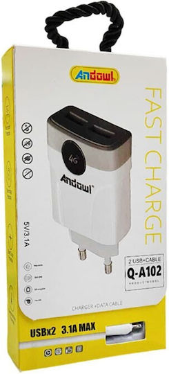 Andowl Qa102 Regular USB-A la Cablu Lightning (Q-A102)