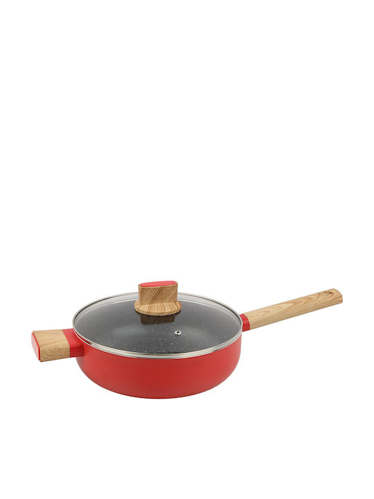 Keystone Iris Saute Pan Made of Aluminum with Lid with Stone Coating 26cm