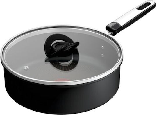 Tefal Excellence Тиган от Алуминий с Капак с Незалепващо Покритие 24см