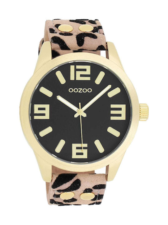 Oozoo Oozoo Womens Watch 46mm Battery with Beige Leather Strap