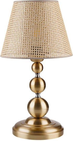 Opviq Tischlampe für Fassung E27 mit Beige Schirm und Basis