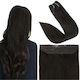 Remy Hair Hairpieces with Clip with Natural Hair in Dark Chestnut Color 2 55cm