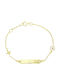 Senzio Belibasakis Kids Bracelet ID from Gold 9K with Evil Eye & Σταυρό