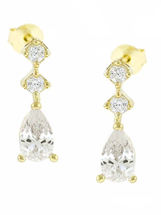 Senzio Belibasakis Kids Earrings Studs with Stones from Gold 9K