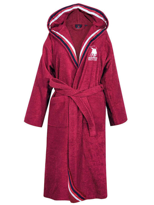 Greenwich Polo Club Essential 3061 Μπουρνούζι με Κουκούλα Bordeaux 420gr/m² Greenwich Polo Club Essential 3061 Μπουρνούζι με Κουκούλα Bordeaux 420gr/m²