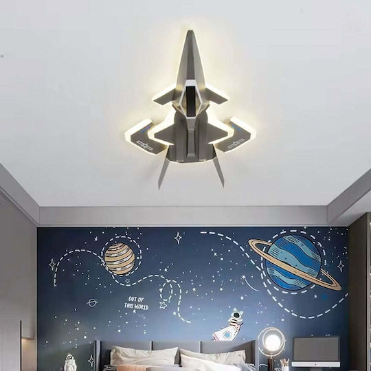 Alista Home Single-Light Kids Ceiling Light Mount Ceiling Light Made of Metallic 101W with E27 Base Gray