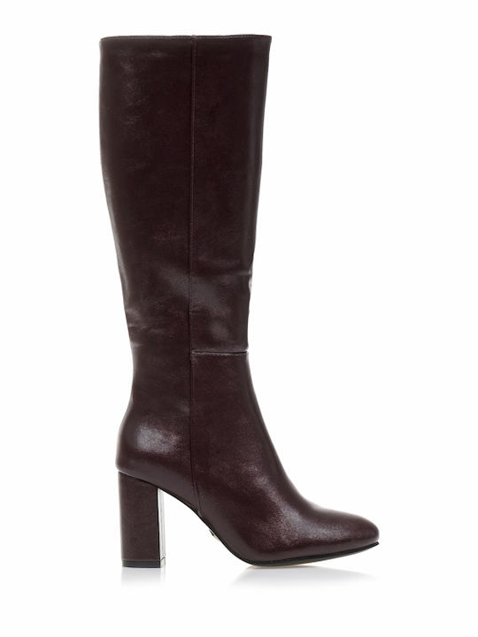 Tsoukalas Damenstiefel mit hohem Absatz Burgund...