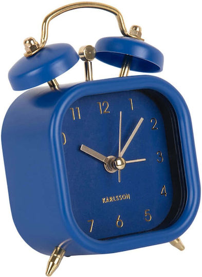 Karlsson Tischuhr mit Zeigern mit Wecker Marineblau KA5921DB
