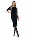 Midi Dress Knitted Black