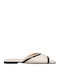 Leder Flache Sandalen für Damen in Weiß Farbe