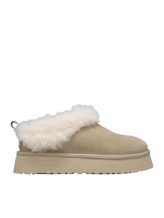 UGG Tazzelle Closed Leather Women's Slippers Gray
