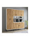 Multifunctional Kitchen Cabinet 8 Doors Shelves & Drawer Walnut