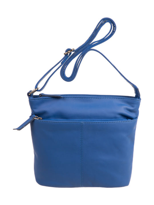 Fetiche Leather Кожена Дамска Чанта През Рамо Синя