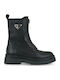 Leder Stiefeletten Damen Schwarz