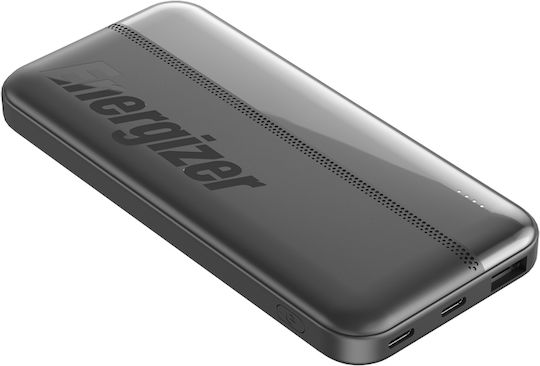 Energizer Power Bank 10000mAh 15W με Θύρα USB-A και 2 Θύρες USB-C Μαύρο